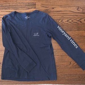Navy long sleeve vineyard vines shirt